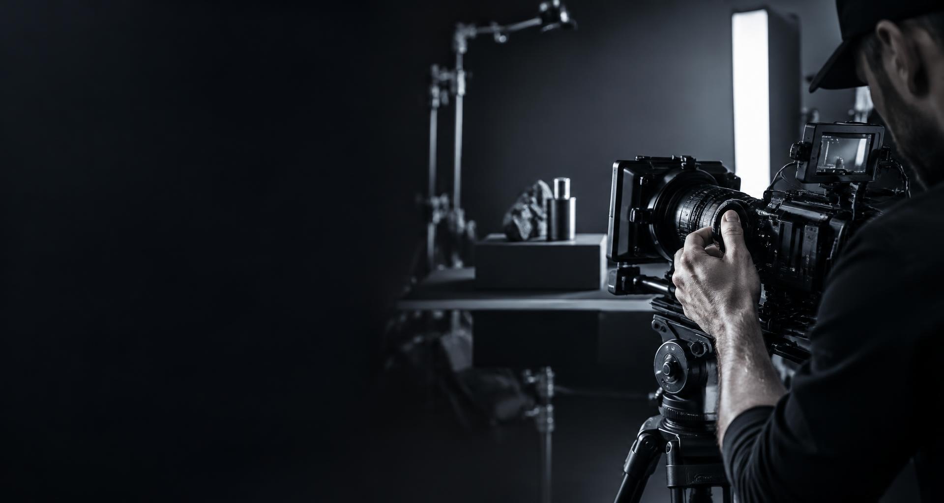 Creative concept of professional on-set video production